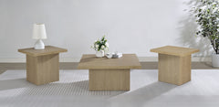 Coaster Devar 3-Piece Square Cocktail Coffee End Table Set Latte