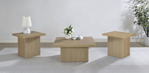 Coaster Devar 3-Piece Square Cocktail Coffee End Table Set Latte