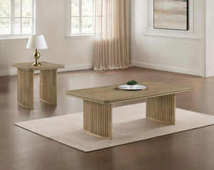 Coaster Adina 2-Piece Wood Coffee Table Set Distressed Light Brown
