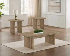 Coaster Adina 3-Piece Wood Coffee Table Set Distressed Light Brown