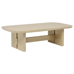 Coaster Kailani Coastal Rectangular Cocktail Coffee Table Beige Oak