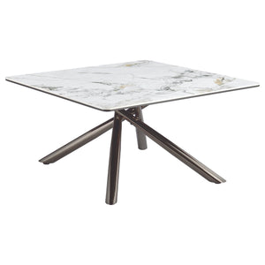 Coaster Carvell Square Sintered Stone Top Coffee Table Mirage White