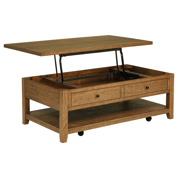 Coaster Payne 48-Inch Mobile Lift Top Coffee Table Distressed Brown