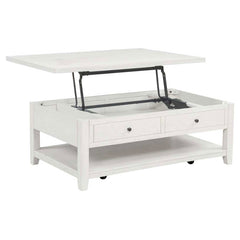 Coaster Payne 48-Inch Mobile Lift Top Coffee Table Distressed White