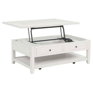 Coaster Payne 48-Inch Mobile Lift Top Coffee Table Distressed White