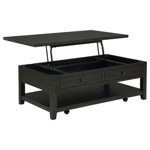 Coaster Payne 48-Inch Mobile Lift Top Coffee Table Distressed Java