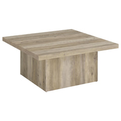 Coaster Devar Square Engineered Wood Coffee Table Distressed Pine
