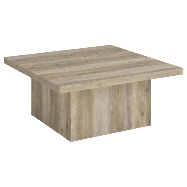 Coaster Devar Square Engineered Wood Coffee Table Distressed Pine