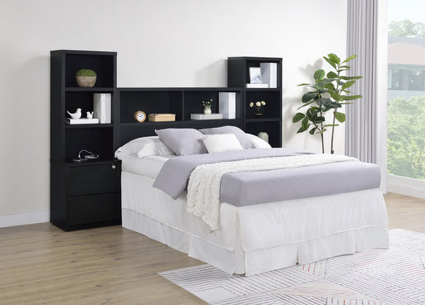Coaster Westpark 3-Piece Full Bedroom Set Bookcase Headboard Black