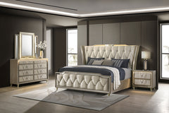 Coaster Lorient 4-Piece King Bedroom Set Ivory & Camel
