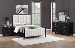 Coaster Brookmead 4-Piece Upholstered King Bedroom Set Black