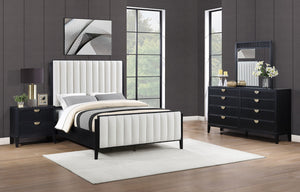 Coaster Brookmead 4-Piece Upholstered King Bedroom Set Black