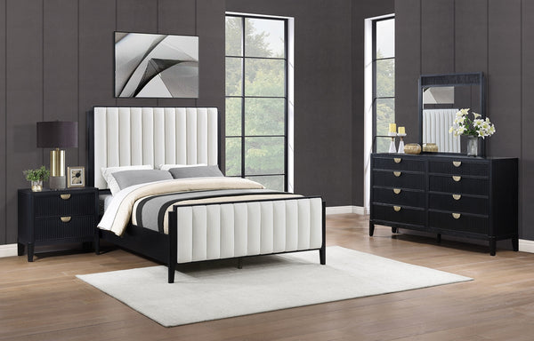Coaster Brookmead 4-Piece Upholstered King Bedroom Set Black