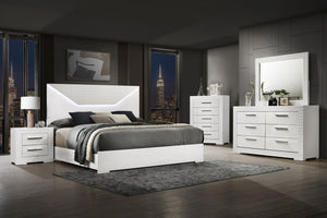 Coaster Ives 5-Piece Queen Bedroom Set White High Gloss