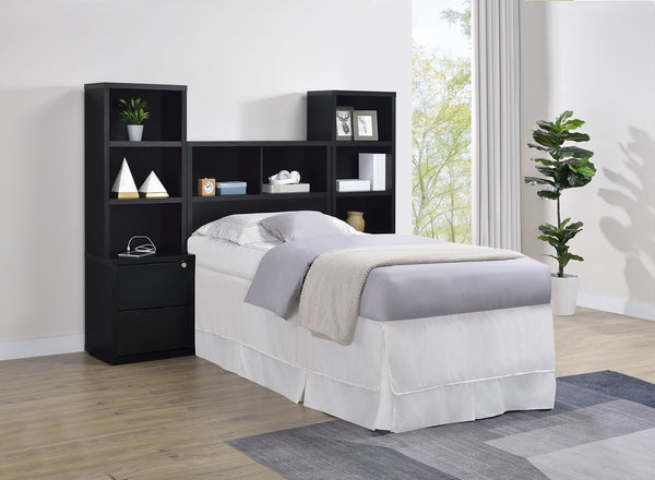 Coaster Westpark 3-Piece Twin Bedroom Set Bookcase Headboard Black