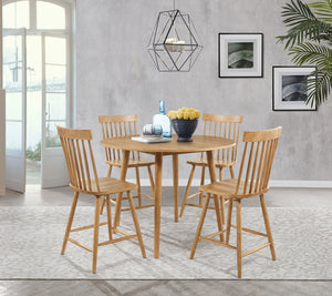 Coaster Andrews 5-Piece Round Counter Height Dining Set Light Ash