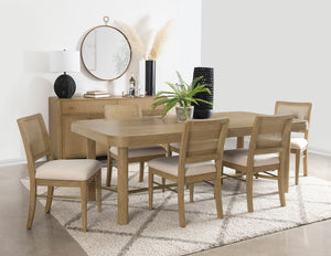 Coaster Arini 7-Piece Extension Leaf Dining Table Set Sand Wash