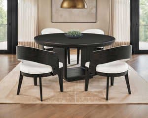 Coaster Leandro 5-Piece Round Dining Table Set Burnished Black