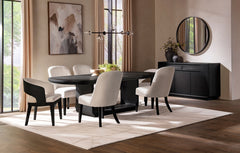 Coaster Leandro 7-Piece Rectangular Dining Table Set Burnished Black
