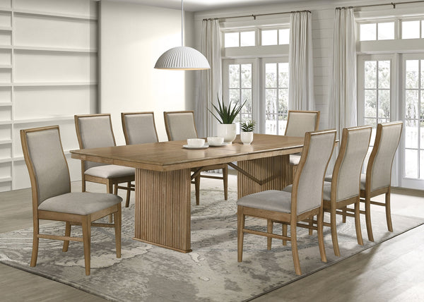 Coaster Adina 9-Piece Extension Dining Set Distressed Light Brown