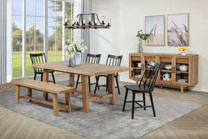 Coaster Middleton 6-Piece Extension Leaf Dining Set Brown & Black