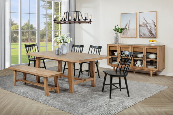 Coaster Middleton 6-Piece Extension Leaf Dining Set Brown & Black