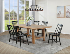 Coaster Middleton 7-Piece Extension Leaf Dining Set Brown & Black