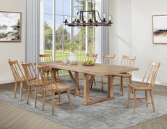 Coaster Middleton 9-Piece Extension Leaf Dining Set Natural Brown