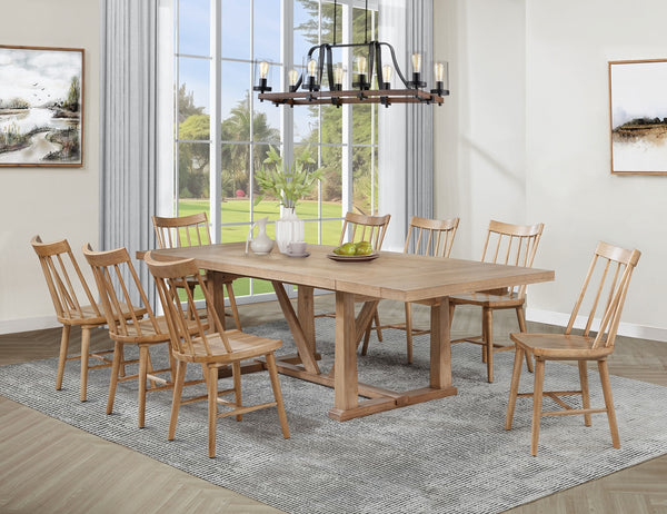 Coaster Middleton 9-Piece Extension Leaf Dining Set Natural Brown