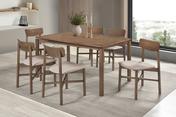 Coaster Parkridge 7-Piece 59-Inch Wood Dining Set Natural Walnut