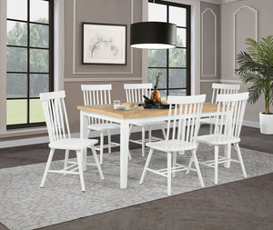 Coaster Andrews 7-Piece Rectangular Dining Set Light Ash & White