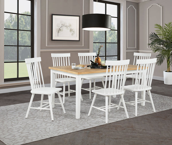 Coaster Andrews 7-Piece Rectangular Dining Set Light Ash & White