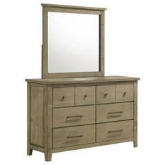 Coaster Hazlewood 6-Drawer Bedroom Dresser With Mirror Vineyard Oak