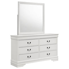 Coaster Louis Philippe 6-Drawer Dresser & Mirror White