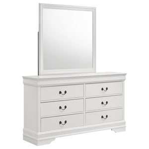 Coaster Louis Philippe 6-Drawer Dresser & Mirror White