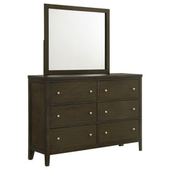 Coaster Wilkes 6-Drawer Dresser & Mirror Dark Cocoa