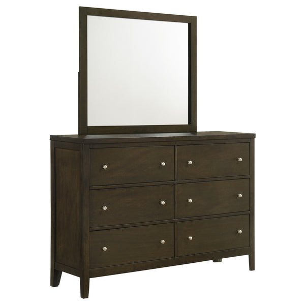 Coaster Wilkes 6-Drawer Dresser & Mirror Dark Cocoa