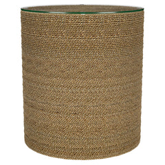Coaster Halden Round Woven Seagrass Accent Side Table Light Brown