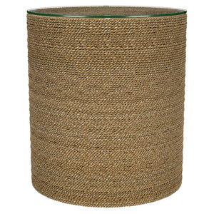 Coaster Halden Round Woven Seagrass Accent Side Table Light Brown