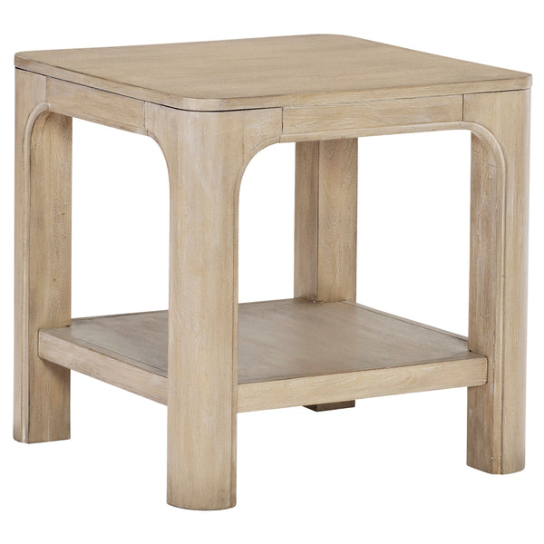 Coaster Solano Square Wood Side End Table With Shelf Weathered Mango
