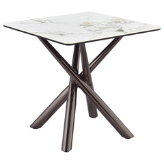Coaster Carvell Square Sintered Stone End Side Table Mirage White