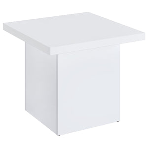 Coaster Devar Square Engineered Wood Side End Table White High Gloss