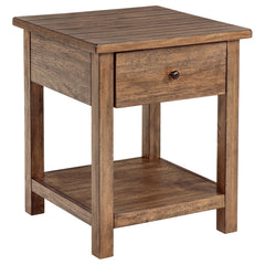 Coaster Payne 1-Drawer Wood End Table With Shelf Distressed Brown