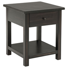 Coaster Payne 1-Drawer Wood End Table With Shelf Distressed Java