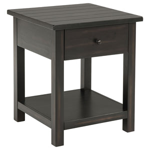 Coaster Payne 1-Drawer Wood End Table With Shelf Distressed Java