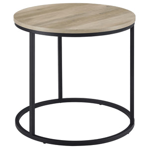Coaster Lainey Round Occasional Side End Table Distressed Pine