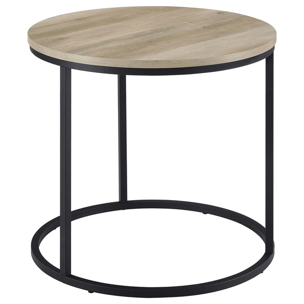 Coaster Lainey Round Occasional Side End Table Distressed Pine
