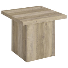 Coaster Devar Square Engineered Wood End Table Distressed Pine