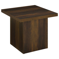 Coaster Devar Square Engineered Wood Side End Table Dark Pine