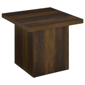 Coaster Devar Square Engineered Wood Side End Table Dark Pine